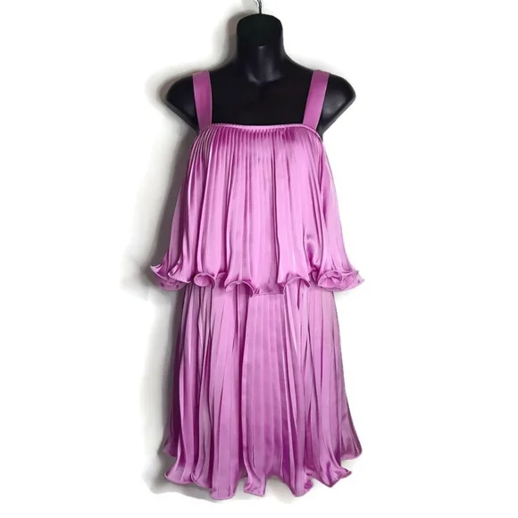 ALDEN ADAIR Mini Dress Lavender Purple Flowy Sundress Spring Summer Night XS 0 2 - Picture 3 of 11